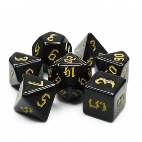 Zestaw Kości - Matowe Gotyckie - Przekleństwo Grzesznicy - Black Monk: Gry Fabularne (RPG)!