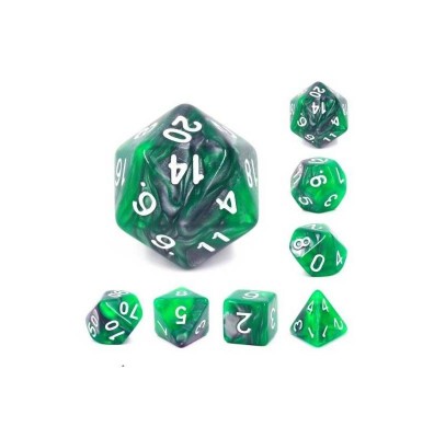 Zestaw Kości - Dwukolorowe - Wszechmocny rozpuszczalnik - Black Monk: Gry Fabularne (RPG)!