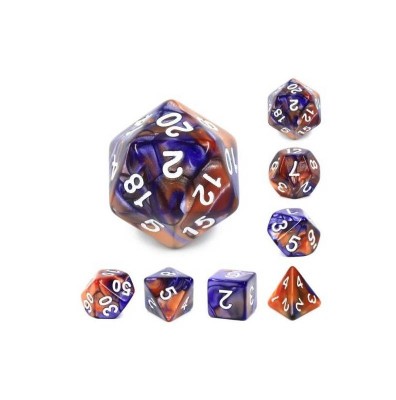 Zestaw Kości - Dwukolorowe - Jedwabne kimono - Black Monk: Gry Fabularne (RPG)!