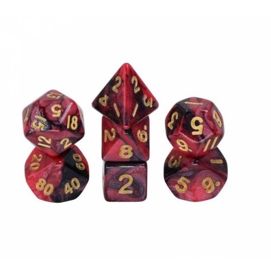 Zestaw Kości - MINI- Obsydianowe Serce - Black Monk: Gry Fabularne (RPG)!