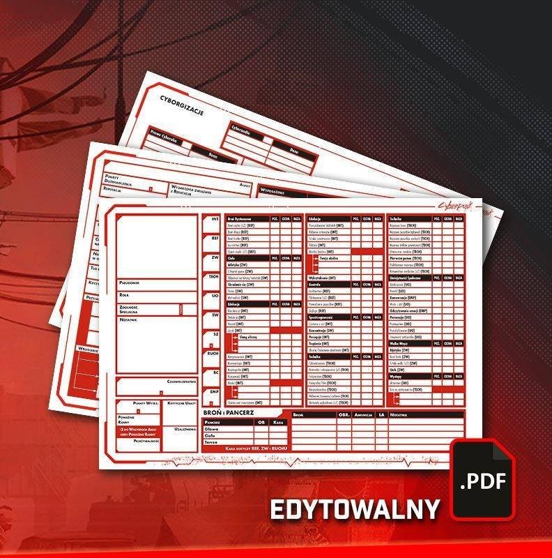 PDF Cyberpunk RED - Edytowalna Karta...