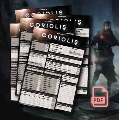 PDF Coriolis - Trzeci Horyzont: Gotowe karty postaci
