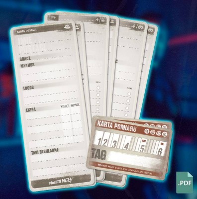 Miasto Mgły: Karty Postaci i Karty Pomiaru | Black Monk: Gry fabularne (RPG)!