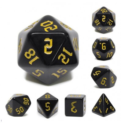 Zestaw Kości - Matowe Gotyckie - Przekleństwo Grzesznicy - Black Monk: Gry Fabularne (RPG)!