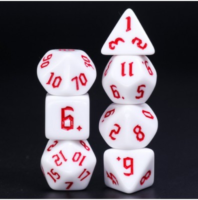 Zestaw Kości - Matowe Gotyckie - Krwawy Śnieg - Black Monk: Gry Fabularne (RPG)!