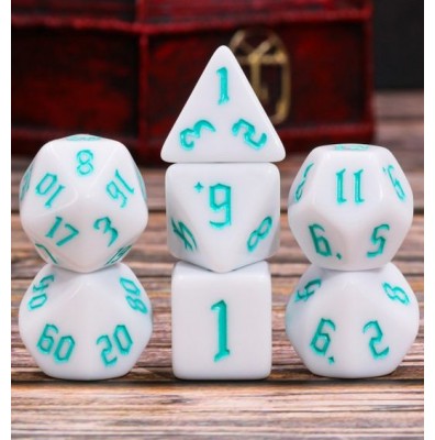 Zestaw Kości - Matowe Gotyckie - Szmaragdowy Śnieg - Black Monk: Gry Fabularne (RPG)!