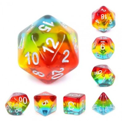 Zestaw Kości - Tęczowe - Zmierzch Świtu - Black Monk: Gry Fabularne (RPG)!