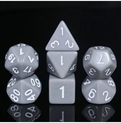 Zestaw Kości - Matowe - Szare Kluchy - Black Monk: Gry Fabularne (RPG)!