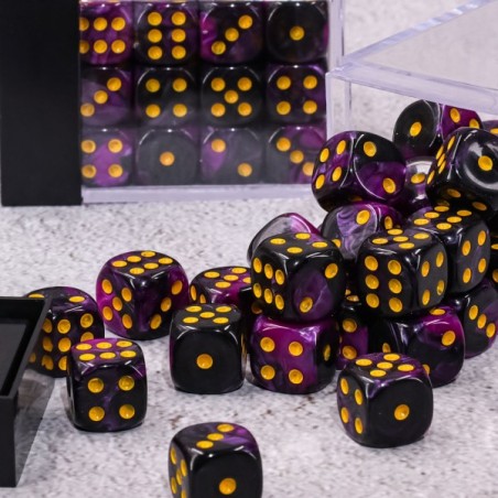 Kości K6 12mm- Fioletowo - czarne - Black Monk: Gry Fabularne (RPG)!