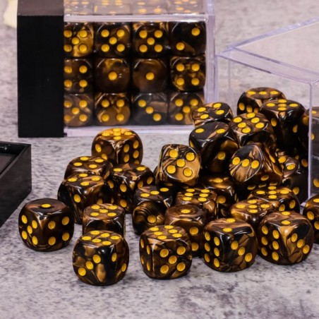 Kości K6 12mm- Żółto - czarne - Black Monk: Gry Fabularne (RPG)!