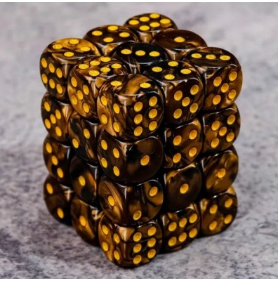 Kości K6 12mm- Żółto - czarne - Black Monk: Gry Fabularne (RPG)!