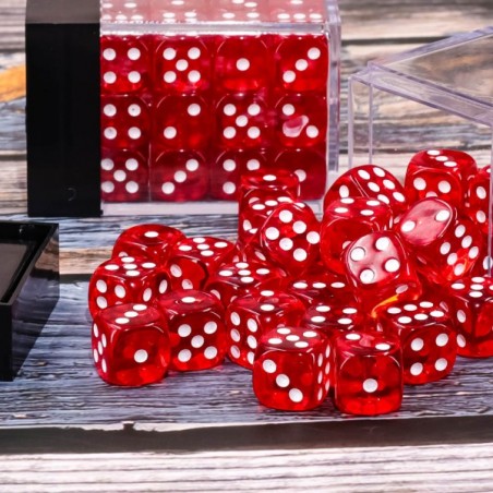Kości K6 12mm- Krzyształowo - czerwone - Black Monk: Gry Fabularne (RPG)!
