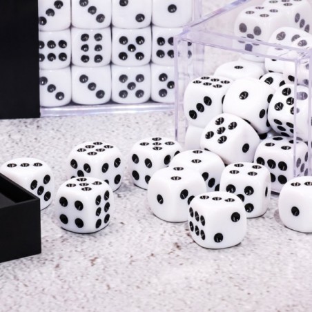 Kości K6 12mm- Biało - Czarne - Black Monk: Gry Fabularne (RPG)!
