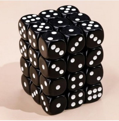 Kości K6 12mm- Czarno - białe - Black Monk: Gry Fabularne (RPG)!