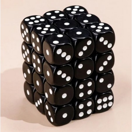 Kości K6 12mm- Czarno - białe - Black Monk: Gry Fabularne (RPG)!