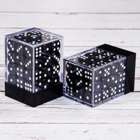 Kości K6 12mm- Czarno - białe - Black Monk: Gry Fabularne (RPG)!