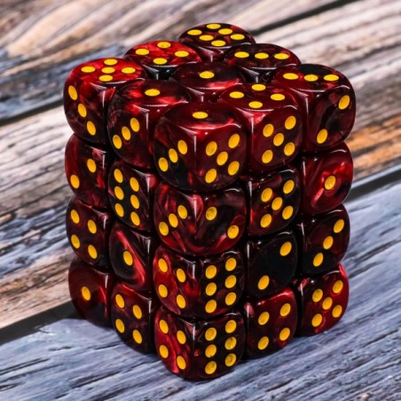 Kości K6 12mm- Czerwono - czarne - Black Monk: Gry Fabularne (RPG)!