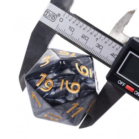 K20 - Jumbo Czarna - perłowa 40mm  - Black Monk: Gry Fabularne (RPG)!