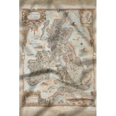 Mapa Vaesen - Mityczna Brytania i Irlandia: 70x100 cm materiał