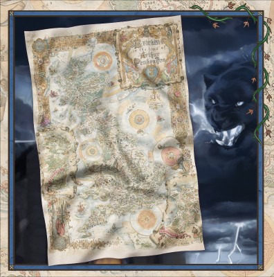 Mapa Brytanii z Czasów Artura Pendragona: 70x100 cm materiał