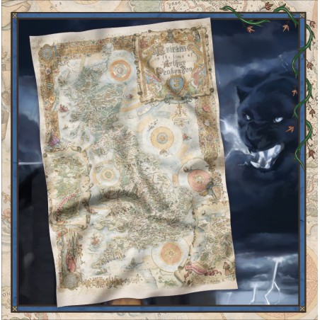 Mapa Brytanii z Czasów Artura Pendragona: 70x100 cm materiał