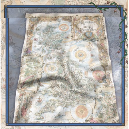 Mapa Brytanii z Czasów Artura Pendragona: 70x100 cm materiał