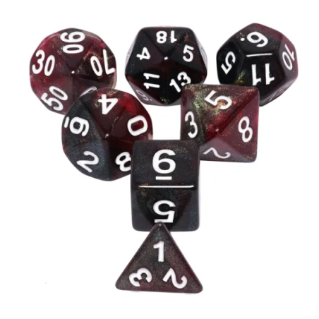 Zestaw Kości - Galaktyczne - Pełzający Ogień - Black Monk: Gry Fabularne (RPG)!