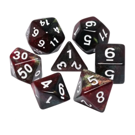 Zestaw Kości - Galaktyczne - Pełzający Ogień - Black Monk: Gry Fabularne (RPG)!