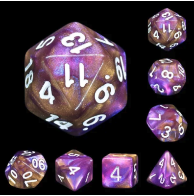 Zestaw Kości - Galaktyczne - Purpurowy Blask Królowej - Black Monk: Gry Fabularne (RPG)!