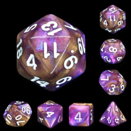 Zestaw Kości - Galaktyczne - Purpurowy Blask Królowej - Black Monk: Gry Fabularne (RPG)!