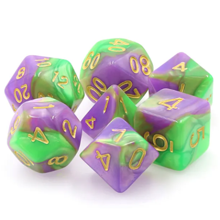 Zestaw Kości - Dwukolorowe - Magiczny Składnik - Black Monk: Gry Fabularne (RPG)!