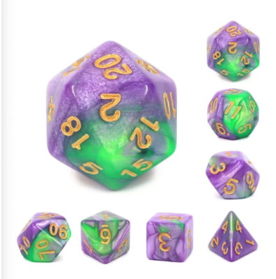 Zestaw Kości - Dwukolorowe - Magiczny Składnik - Black Monk: Gry Fabularne (RPG)!