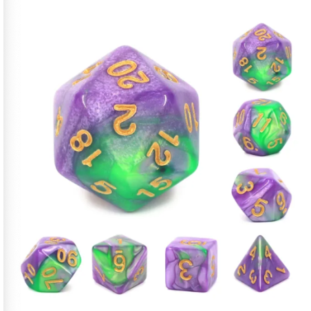 Zestaw Kości - Dwukolorowe - Magiczny Składnik - Black Monk: Gry Fabularne (RPG)!