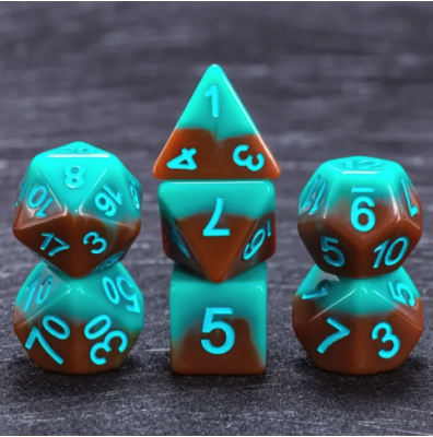 Zestaw Kości - Dwukolorowe - Smerfna Polewa - Black Monk: Gry Fabularne (RPG)!