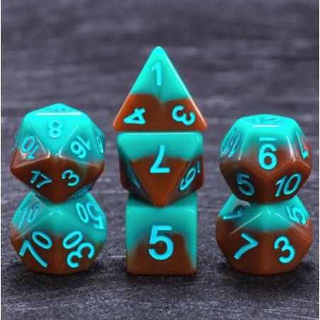 Zestaw Kości - Dwukolorowe - Smerfna Polewa - Black Monk: Gry Fabularne (RPG)!