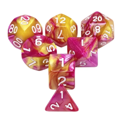 Zestaw Kości - Dwukolorowe - Malinowy Miodek - Black Monk: Gry Fabularne (RPG)!