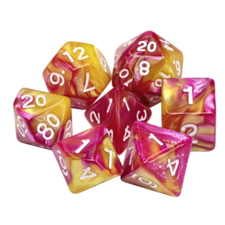 Zestaw Kości - Dwukolorowe - Malinowy Miodek - Black Monk: Gry Fabularne (RPG)!