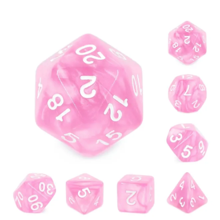 Zestaw Kości - Perłowe - Wata Cukrowa - Black Monk: Gry Fabularne (RPG)!