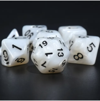 Zestaw Kości - Perłowe - Duchowa Poświata - Black Monk: Gry Fabularne (RPG)!