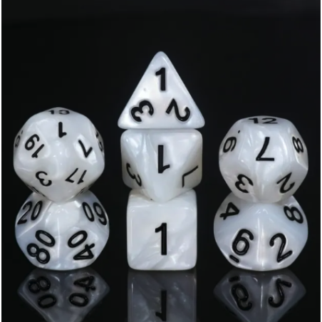 Zestaw Kości - Perłowe - Duchowa Poświata - Black Monk: Gry Fabularne (RPG)!