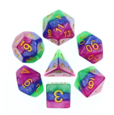 Zestaw Kości - Tęczowe - Baśniowe Pasiaki - Black Monk: Gry Fabularne (RPG)!