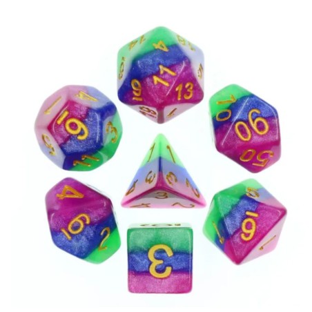 Zestaw Kości - Tęczowe - Baśniowe Pasiaki - Black Monk: Gry Fabularne (RPG)!