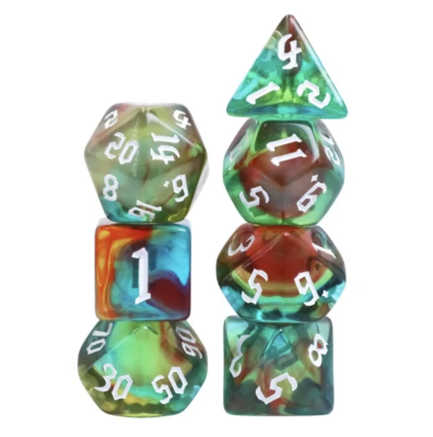 Zestaw Kości - Tęczowe - Elf Wiatru - Black Monk: Gry Fabularne (RPG)!