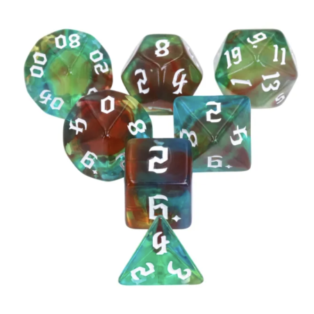 Zestaw Kości - Tęczowe - Elf Wiatru - Black Monk: Gry Fabularne (RPG)!