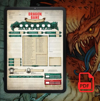 PFD Dragonbane: Interaktywna Karta Postaci - Black Monk