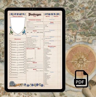 Pendragon: Karta Postaci - darmowe pomoce | Black Monk Games