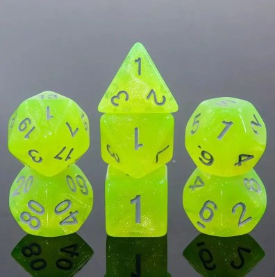 Zestaw Kości - Galaktyczne - Radioaktywne kiwi - Black Monk: Gry Fabularne (RPG)!