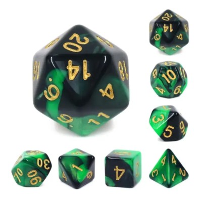 Zestaw Kości - Dwukolorowe - Osmolony Las - Black Monk: Gry Fabularne (RPG)!