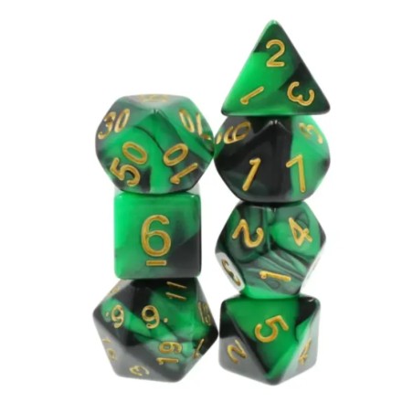 Zestaw Kości - Dwukolorowe - Osmolony Las - Black Monk: Gry Fabularne (RPG)!