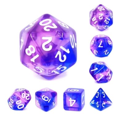 Zestaw Kości - Dwukolorowe - Ametystowa Magia - Black Monk: Gry Fabularne (RPG)!